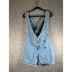 BDG Urban Outfitters Overall Dress Women XS Blue Denim Button Front Wrap Western